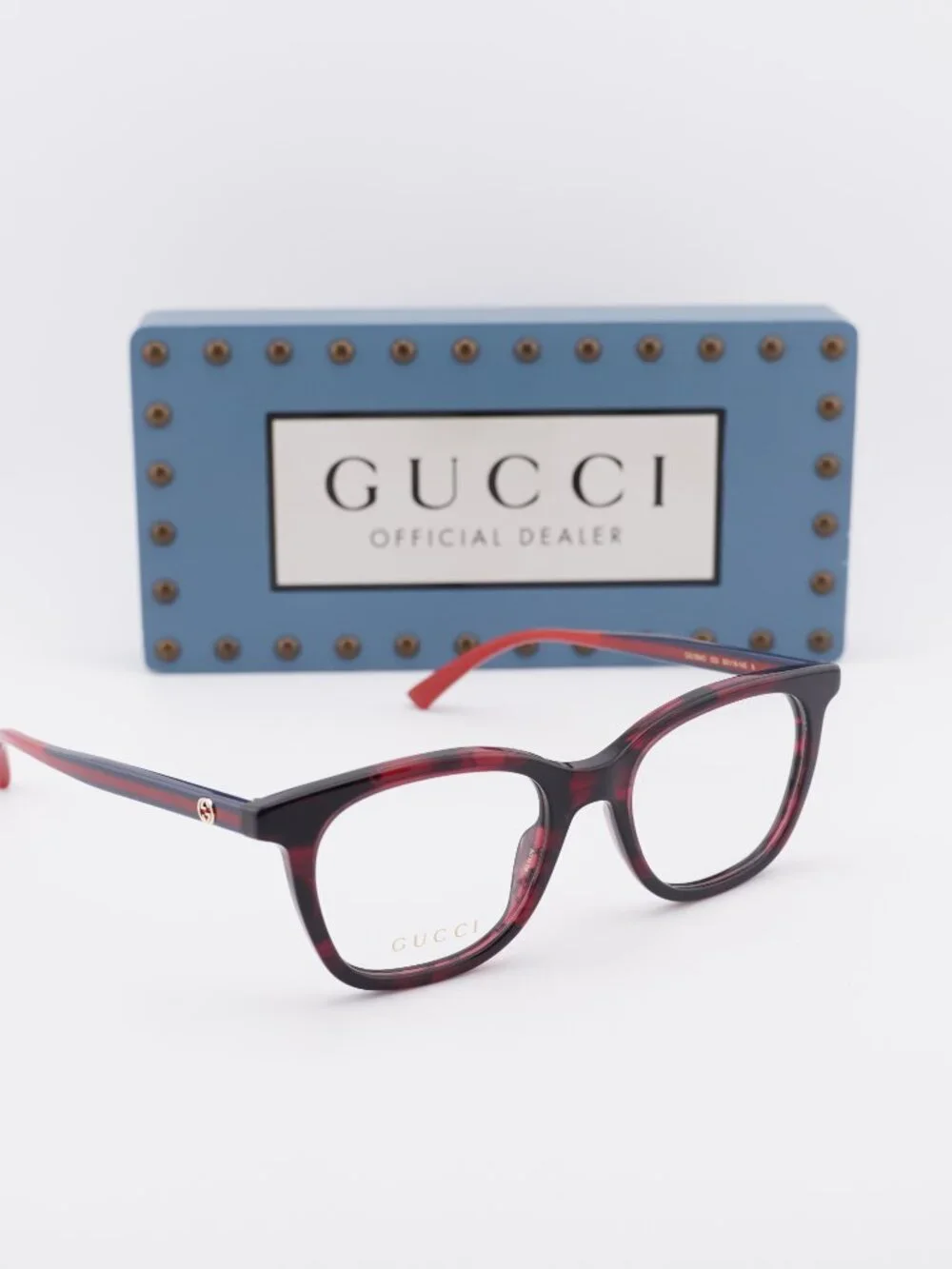 Gucci GG1864O 003 Square Eyeglasses 50mm - Red Havana